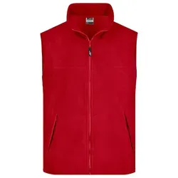 Fleece Weste JN045 - Wärmende Funktionsjacke in rot, Größe XXL - Funktionsjacke aus schwerem Anti-Pilling-Fleece, ideal für kühle Tage. Mit verstärktem Armausschnitt und praktischen Zip-Taschen.