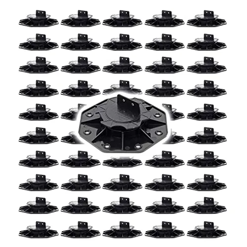 XPOtool Set 50x Stelzlager für Terrassen - Terrassen- & Balkonfliesen, mit 2700 kg Tragfähigkeit je Lager für einen stabilen Unterbau und präzise Höhenverstellung von 18-28 mm zur Anpassung an Unebenheiten.