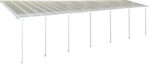 Palram - Canopia Aluminium Terrassenüberdachung Feria | Weiß | 295x1340x305 cm - Außenanbau: Extrem stabiles Terrassendach aus einbrennlackiertem Aluminium, wartungsfrei und schneelastfähig bis 150kg/m². Einfache Montage und hohe Flexibilität durch verstellbare Ständer.