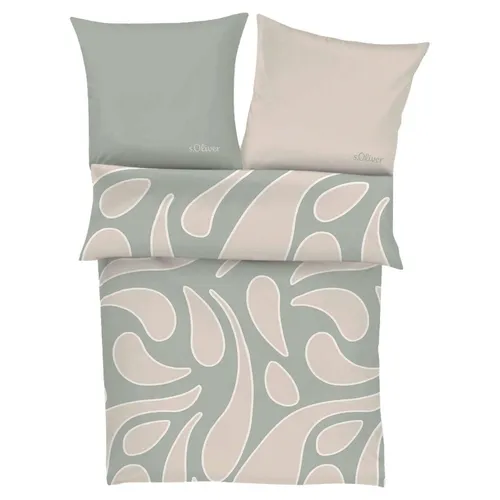 s.Oliver Satin-Bettwäsche APRI, 135 x 200 cm in grün von s.Oliver