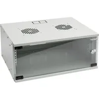 HMF Netzwerkschrank 65704-07, 19 Zoll, 4HE Wandgehäuse - Robustes 19 Zoll Servergehäuse, pulverbeschichtet mit abschließbarer Sicherheitsglastür. Ideal für Wandmontage und bietet Platz für zwei Deckenlüfter.