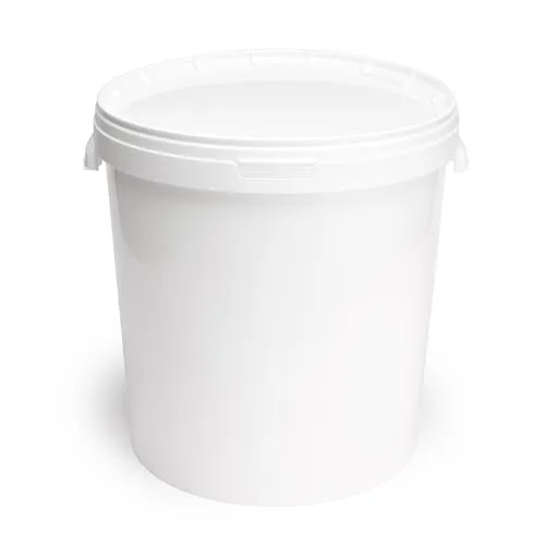 Garronda Eimer mit Deckel 30 L für die Lagerung von Lebensmittel- und Chemischen Produkten Weiß 10 Stück GD-0117