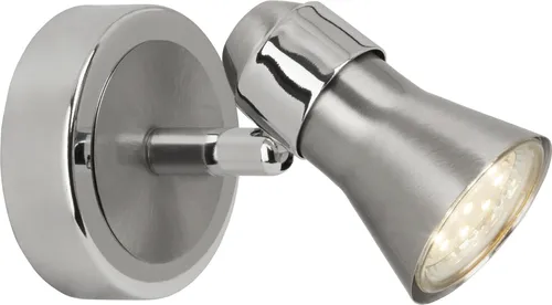 BRILLIANT Wandleuchte Sanny | schlichter Wandspot | Metall | eisen/chrom | Kopf schwenkbar | warmweiß | 1x GU10 max. 7 W
