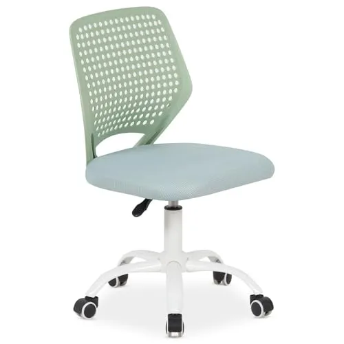 IDIMEX Kinderdrehstuhl Jade höhenverstellbar, Grün – ergonomischer Schreibtischstuhl für Kinder, gepolsterter Sitz mit atmungsaktivem Mesh, Rückenlehne aus Kunststoff, 5-Stern-Fußkreuz Metall