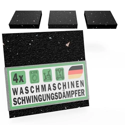Schwingungsdämpfer Waschmaschine Unterlage 4 St Antivibrationsmatte Trockner - 9x9x0,8cm recyceltes Gummigranulat Made in Germany