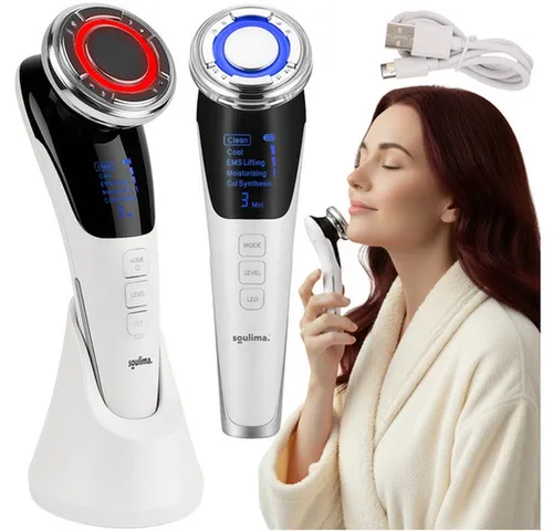 soulima Gesichtsmassagegerät Mesotherapie 5-in-1 Gesichtsmassagegerät, Spar-Set, alle Hauttypen, Ideal bei trockener, fettiger, reifer oder Akne Haut