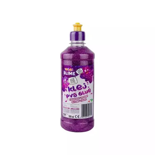 Klej PVA 500 ml brokatowy fioletowy TUBAN