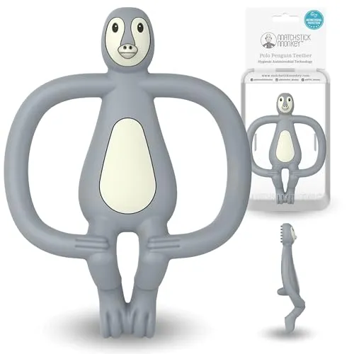 Matchstick Monkey Beißring Tiermotiv in grau von Matchstick Monkey