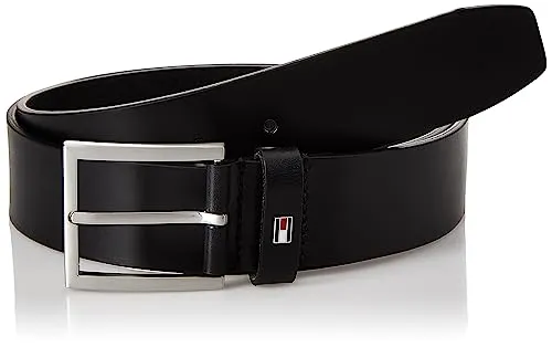 Tommy Hilfiger Herren Gürtel Hampton 4 cm – Schwarz, 80 cm in schwarz von Tommy Hilfiger