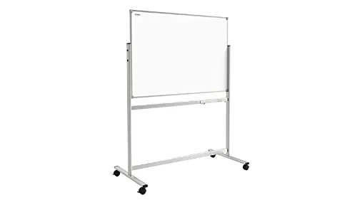 ALLboards Beidseitiges Mobil-Whiteboard 120x120cm - Whiteboard mit hochwertiger magnetischer Oberfläche, ideal für Präsentationen. Mobil mit feststellbaren Rollen und einfacher Montage, perfekt für Büros und Schulen.