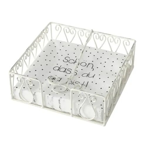 Serviettenhalter Serviettenständer antik Landhausstil weiß shabby look