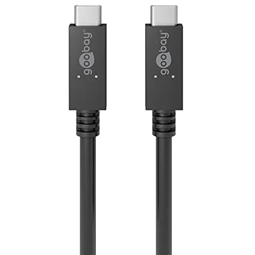 Goobay USB 3.2 Typ-C MM kompatibles Schnellladekabel, 100 W, 1 m, Schwarz