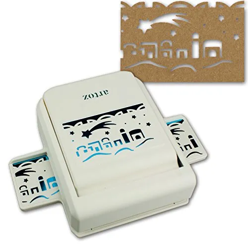 Artoz Borduren-Stanzer für Papier & Karten I Bethlehem mit Stern I Locher zum Kartenbasteln I Weihnachten Advent Einladungen Gruß-Karten