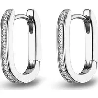 JETTE Damen-Creolen 925er Silber mit Zirkonia in silber von JETTE