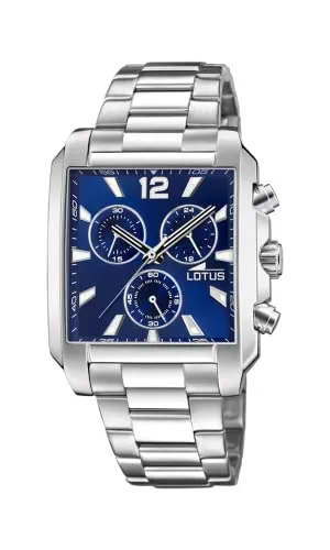 Lotus Herrenuhr 18850/2 Edelstahl mit blauem Ziffernblatt - Elegante Armbanduhr aus Edelstahl mit 10 ATM wasserdicht, Chronograph und leuchtenden Zeigern – ideal für stilbewusste Männer.