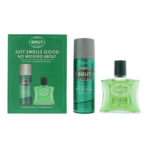 Brut Original 2 Piece Gift Set: Aftershave 100ml - Deodorant Spray 200ml For Men