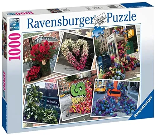 Ravensburger 16819 Puzzle 1000 New York City Flower Flash, Multicolore, TU