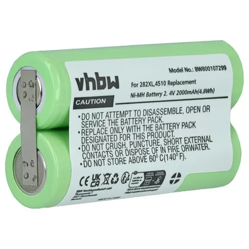 vhbw Akku kompatibel mit Philips 282XL/B, 300SX, 3801XL, 3805XL, 3805XL/A, 400DX Rasierer Haarschneider (2000mAh, 2,4V, NiMH)