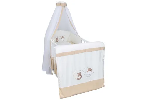 Baby-Delux Babybettwäsche Baby Bettwäsche Set 4-Tlg. Nestchen Chiffonhimmel, Baumwolle, 4 teilig, Bettset für Babybetten 140x70 & 120x60 verschiedene Designs