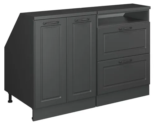 Vicco Unterschrank R-Line, Anthrazit Landhaus, 120 cm 2er Set