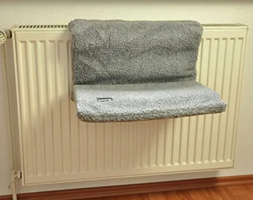 nanook Katzen Heizungs-Liege Liegemulde Dream, XL, kuscheliges Plüsch, grau 47 cm Länge