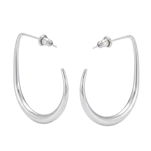 NH539959 Creolen Edelstahl Silber oder Roségold Ohrringe 3,5 cm Damenohrringe Ohrschmuck Kreolen Damenschmuck Damencreolen Edelstahlcreolen (Rosegold)