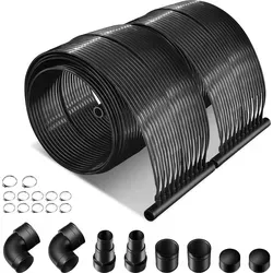 COSTWAY Solarkollektor Poolheizung 300x75 cm, Solarheizung aus UV-beständiger Kunststoff, für Pools bis 12000 L - Schwarz