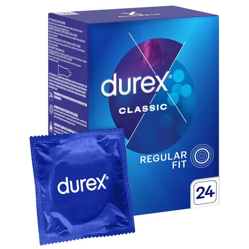 DUREX Classic Kondome – Klassisch, befeuchtet, komfortabel, 24 Stück