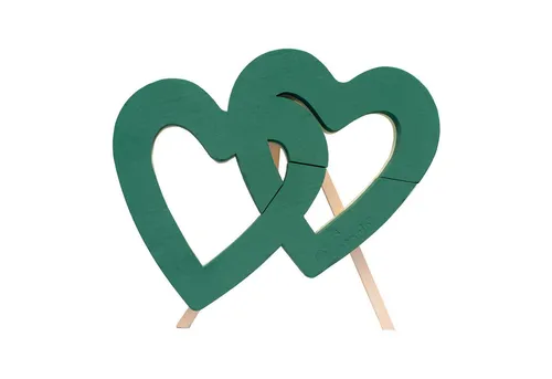 Creativery Bastelmoos Herzen mit Holzständer 54x38x7cm - Bastelzubehör für kreative Blumengestecke, ideal für Frisch- und Trockenblumen. Stabiler Hartschaum sorgt für lange Frische der Blumen und vielseitige Gestaltungsmöglichkeiten für jeden Anlass.