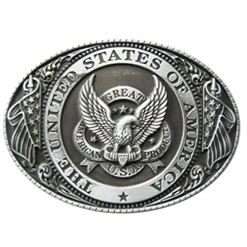 Buckle US Wappen, mit Adler & Flaggen, Gürtelschnalle
