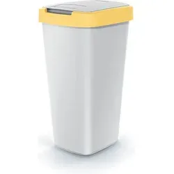 Papierkorb 25 Liter KEDEN COMPACTA Q - Farbe Esche mit hellgelbem Rahmen - Hellgelb/Grau