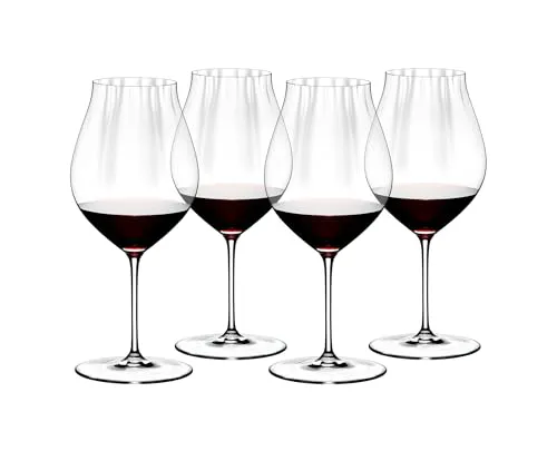 RIEDEL Performance Pinot Noir Weinglas 4er Set - Hochwertige Weißweingläser aus klarem Kristallglas, ideal für die perfekte Entfaltung von Aromen in leichten Weinen. Spülmaschinenfest und maschinell gefertigt für höchsten Genuss.
