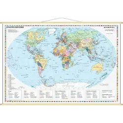Staaten der Erde, politisch 1 : 60 000 000. Wandkarte Mini-Format
