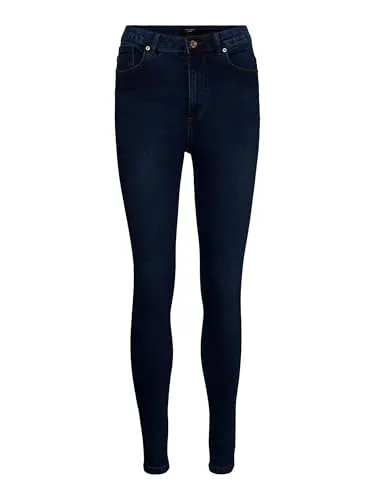 VERO MODA VMSOPHIA Hohe Taille Skinny Jeans - Stylische Skinny Fit Jeans mit hoher Taille, nachhaltig aus 72% Bio-Baumwolle und 20% recycelter Baumwolle für ein umweltbewusstes Fashion-Statement.