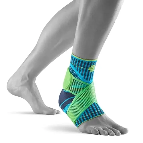 Bauerfeind Fußbandage Ankle Support – Blau für den rechten Fuß - Sprunggelenkbandagen, atmungsaktive Unterstützung für Fußball, Tennis und mehr, ideal für aktive Sportler.