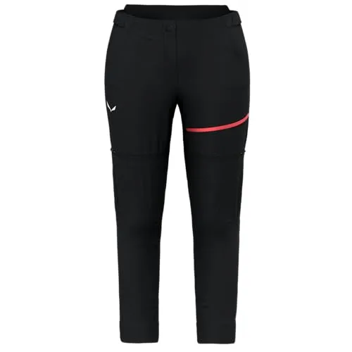 Salewa Vento Hemp/DST 2 In 1 Pant W - Black Out, L - Damen Fahrradhose mit abzippbaren Hosenbeinen, aus strapazierfähigem Hanf-Materialmix und Durastretch, ideal für MTB-Touren und hohe Bewegungsfreiheit.