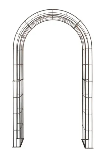 Hirsch Terracotta Rosenbogen Rudi Rund aus Metall - Robuster 5-teilig U-Form Rosenbogen aus 12 mm Vollmetall, ideal für Kletterpflanzen. Stabil und edelrostend, perfekt für Garten, Hof oder Terrasse.