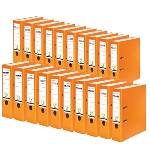 FALKEN Original Falken 20er Pack PP-Color Kunststoff-Ordner - Ordner für DIN A4, vegan zertifiziert und mit verstärkter Hebelmechanik. Ideal für Büroorganisation, schmutz- und feuchtigkeitsabweisend.