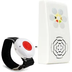 HelpLine 230 Hausnotruf mit Notrufarmband - Funk-Notrufsystem für Senioren, bietet Sicherheit mit wasserabweisendem Armbandsender und einfacher Bedienung. Ideal für die häusliche Pflege, auch beim Duschen stets griffbereit.