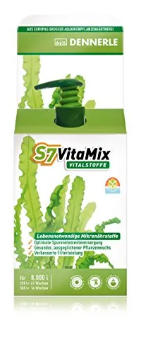 Dennerle 4465 S7 Vita Mix für Aquarienpflanzen, 250 ml - Wasseraufbereitung für Aquarien: Lebensnotwendige Mikronährstoffe für gesunde Pflanzen und verbesserte Filterleistung, phosphat- und nitratfrei.