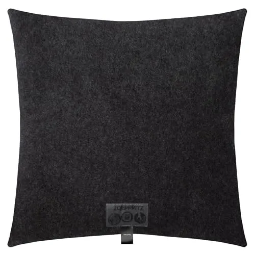 Zoeppritz Soft-Fleece-Kissenbezug mit unverwechselbarem Cashmere Handfeel, Farbe: 960 Anthracite Mel., pflegeleicht, Allergiker geeignet, Maße: 50 x 50 cm, 702291-960-50x50