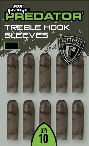 Fox Rage Predator Camo Treble Hook Sleeves Medium 10st.