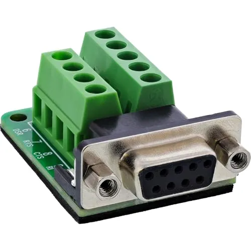 InLine Terminalblock mit D-Sub 9 Buchse, 2-reihige Schraubklemmen, Schraubsicherung, ideal für RS232 Verdrahtung, Service & DIY Elektronik, 92501E