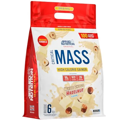 Critical Mass - Original, White Choco Bueno - 6000g - Hochkalorischer Mahlzeitenersatz für effektiven Muskelaufbau: Critical Mass Original bietet 22,9 g Protein und 382 kcal pro 100 g. Ideal für intensive Trainingseinheiten und schnelle Regeneration.