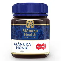 Manuka Health Mgo 850+ Manuka Honig 250 g - Brotaufstrich mit MGO 850+ aus Neuseeland, ideal für Gesundheit und Hautpflege, reich an Methylglyoxal für vielseitige Anwendungsmöglichkeiten.