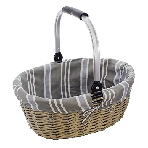 Frank Flechtwaren Allzweckkorb, Einkaufskorb Grau gekalkt - Körbe, stilvoller und vielseitiger Einkaufskorb aus grauem, gekalktem Material für jeden Anlass.