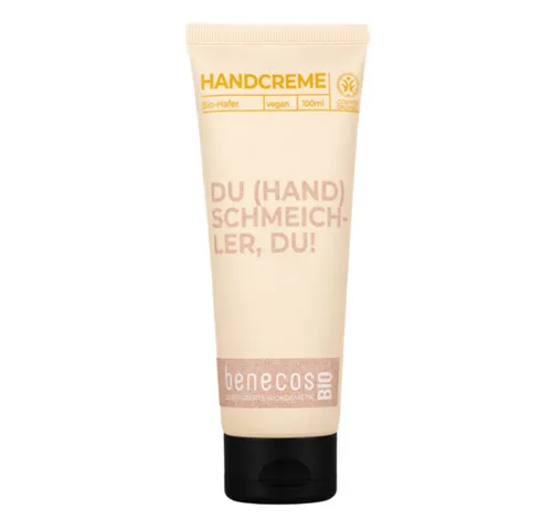 benecos Handcreme Hafer - Reichhaltige Pflege für raue Hände - Handcreme mit Bio-Sheabutter und Bio-Haferauszug, die raue Hände samtweich pflegt und dermatologisch getestete Hautverträglichkeit bietet.