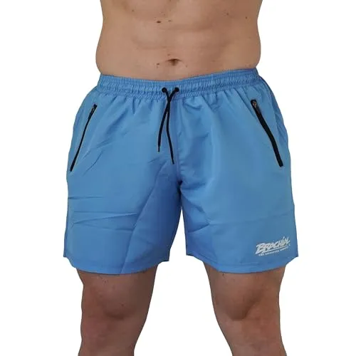 Brachial Premium Herren Badeshorts Wave Hellblau XXL - Badehose für Bodybuilder Kraftsportler