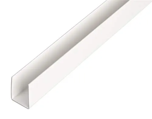 Alberts 498931 U-Profil | 12er Set Kunststoff, weiß | 1000 x 12 x 10 mm - Praktisches U-Profil aus robustem Kunststoff, ideal für vielfältige Anwendungen. Perfekt zur Unterstützung von Konstruktionen und zur Verbesserung der Optik.
