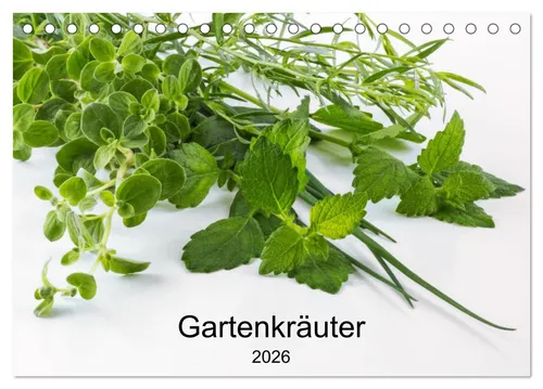 CALVENDO Wandkalender Gartenkräuter (Tischkalender 2026 DIN A5 quer), CALVENDO Monatskalende